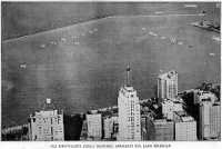 The seaplane floats moored on Lake Michigan